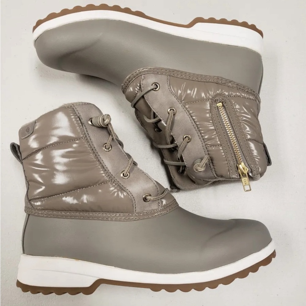 NIB Sperry Women's Maritime Repel Snow Boot Taupe Nylon Size 7